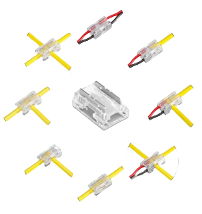 4262543210223 - LED Multifunktions-Verbinder 8 mm – 2-polig 8-in-1 lötfrei für einfarbige COB LED-Streifen